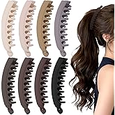 ProSuites 8 PCS Banana Hair Clips for Women, Cute and Stylish French Hair Claw Clips, Neutral Color Ponytail Holder Hair Accessories for Thin/Thick Hair, All Day Hold