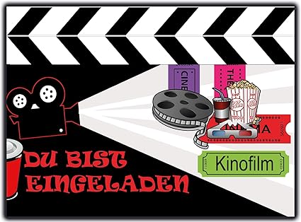 Cartes D Invitation Pour Anniversaire D Enfant Cinema Lot De 12 Amazon Fr Fournitures De Bureau