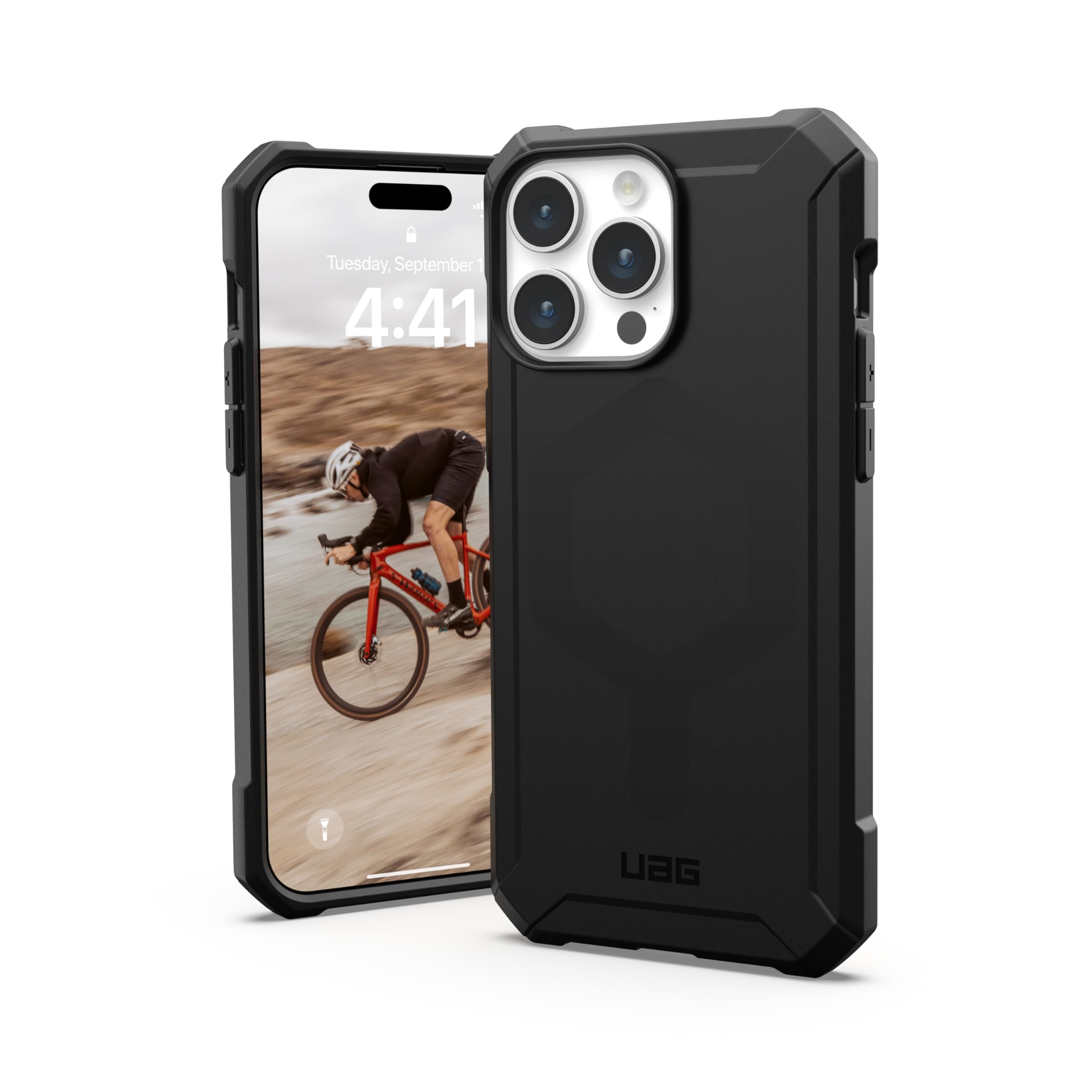 URBAN ARMOR GEAR UAG [Updated Version] Compatible with iPhone 15 Pro Max Case 6.7" Essential Armor Black Built-in Magnet Compatible with MagSafe Charging Rugged Mil-Grade Dropproof Protective Cover — image 1