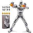 LonullyMege Ironman MK2 Collectible Action Figure,7 Inch 10th Anniversary Metal Texture Painting Movable Mark Model Toys (MK II)
