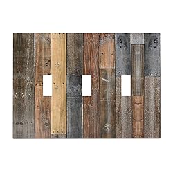 Vintage Wood Planks Light Switch Cover Triple