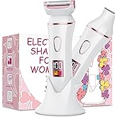 2-in-1 Bikini Trimmer for Women, Gifts for Women, Electric Shaver for Womens, Rechargeable Wet Dry Lady Hair Remover,IPX7 Waterproof, Razor for Legs(Rose Gold)
