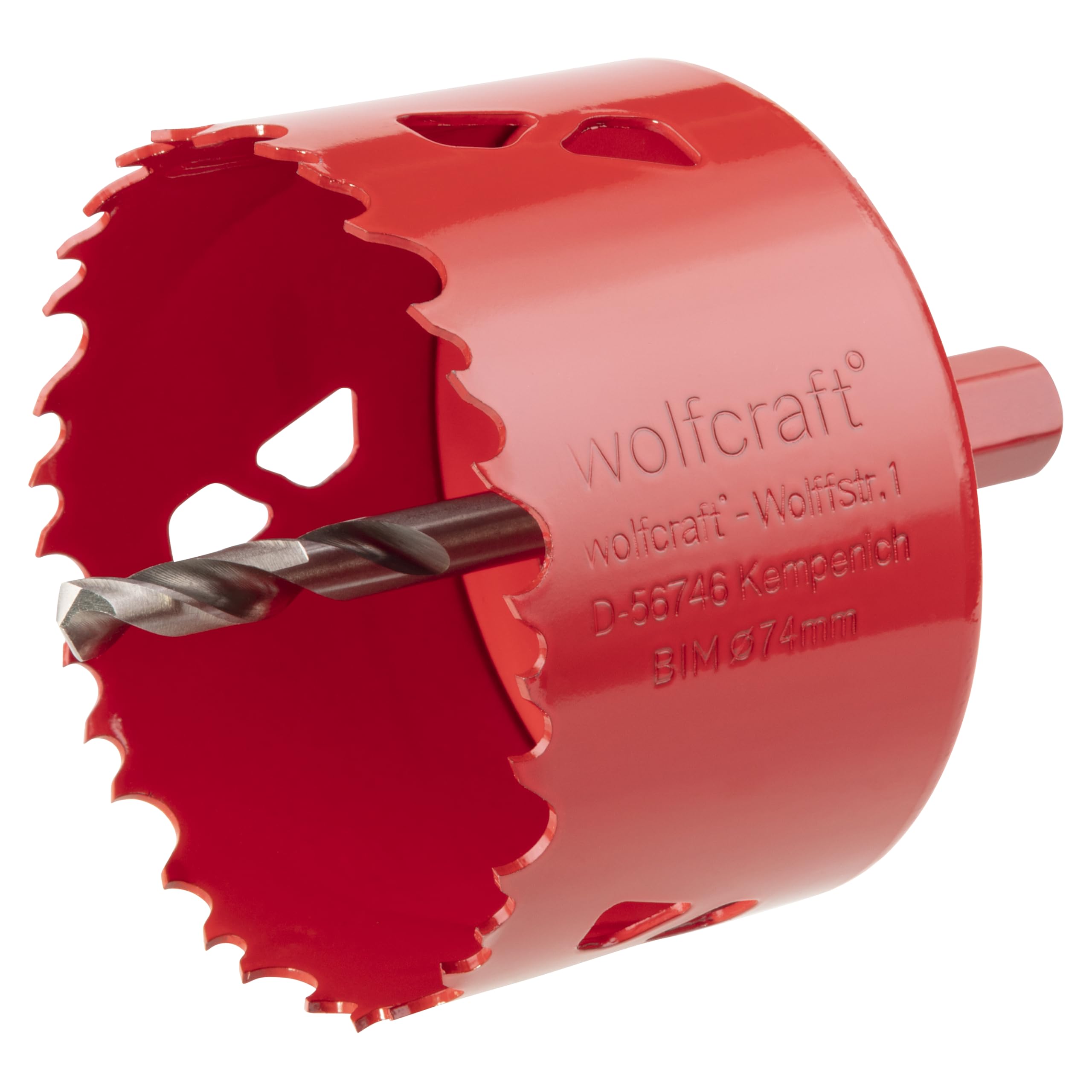 wolfcraft Bi-Metal Hole Saw, Ø 74 mm I 5475000 I For drywall materials, wood, plastics and metals, cutting depth 40 mm