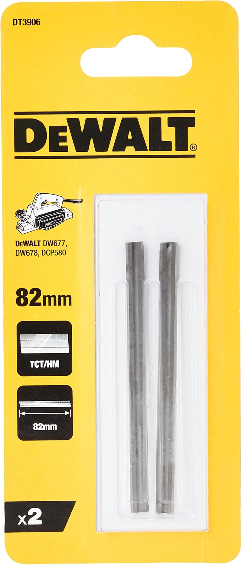 DeWalt DT3906-QZ Tct Reversible Planer Blades 82mm 2 Pack