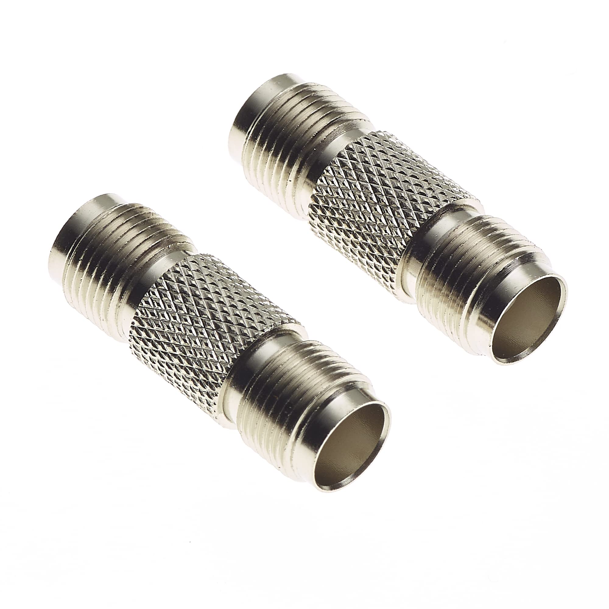 TNC Socket To TNC Socket Adaptor - 50 Ohm Low Loss Coaxial Antenna Cable Coupler Joiner For Signal Booster Amplifier, Nickel Plated F Female Straight Connector Coax Adapter Barrels - Pack Of 2