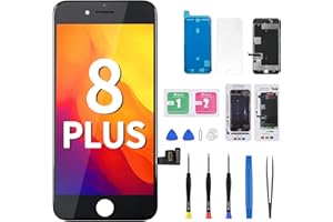 DGSCSMY for iPhone 8 Plus Screen Replacement Black 5.5" Kit 8plus LCD Display 3D Touch Digitizer Full Assembly Magnetic Screws Pad Waterproof Adhesive Fix Front Glass Repair Tools A1864, A1897, A1898
