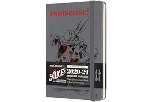 Moleskine Limited Edition Alice in Wonderland 18 Month 2020-2021 Weekly Planner, Hard Cover, Pocket (3.5" x 5.5") White Rabbit