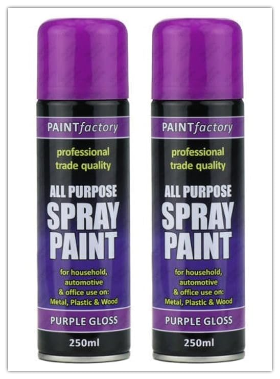(Pack of 2) Purple Gloss Spray Paint 250ml By PAJEE TM Amazon.co