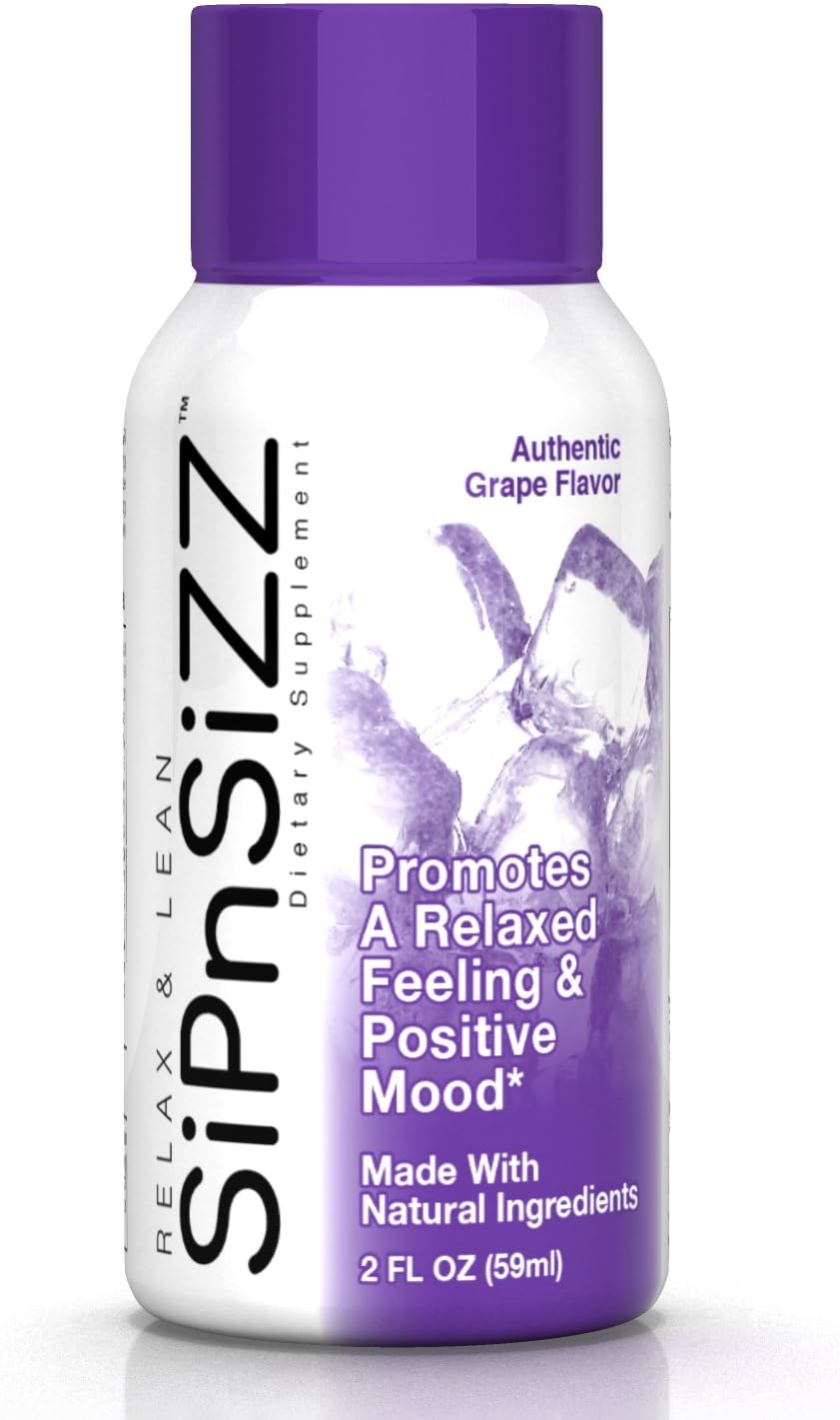SiPnSiZZ - Extreme Relaxation Syrup (2oz) - Creates a Delicious, Purple Sizzurp Lean Drank - Best Pouring, Best Mixing, Stress Relief Authentic Grape Flavor