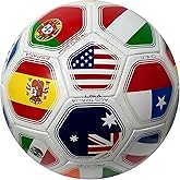 Tripact Inc 2026 World Flag Country World Flag Training Outdoor Soccer Ball Size 5 Futol Size (Size 5)- White