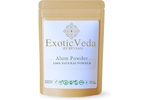 Exotic Veda 100% Pure Potassium Alum Powder(Fitkari)100g | Granulated Aluminium Potassium Sulfate | Natural Deodorant, Water Clarifier & Aftershave | Body Odor & Foot Odor Control, Canker Sores Relief