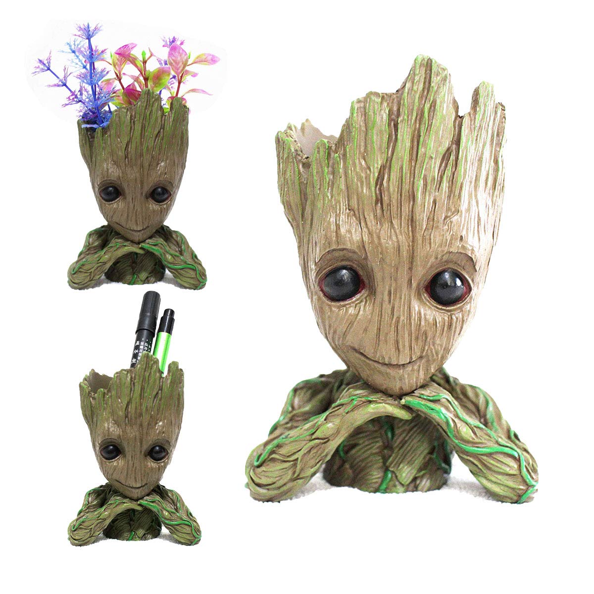 WELLXUNK Flower Pot, Plant Pot Flower Pots/Pen Holder, Large Aquarium Deco Figurine, Gifts for Kids