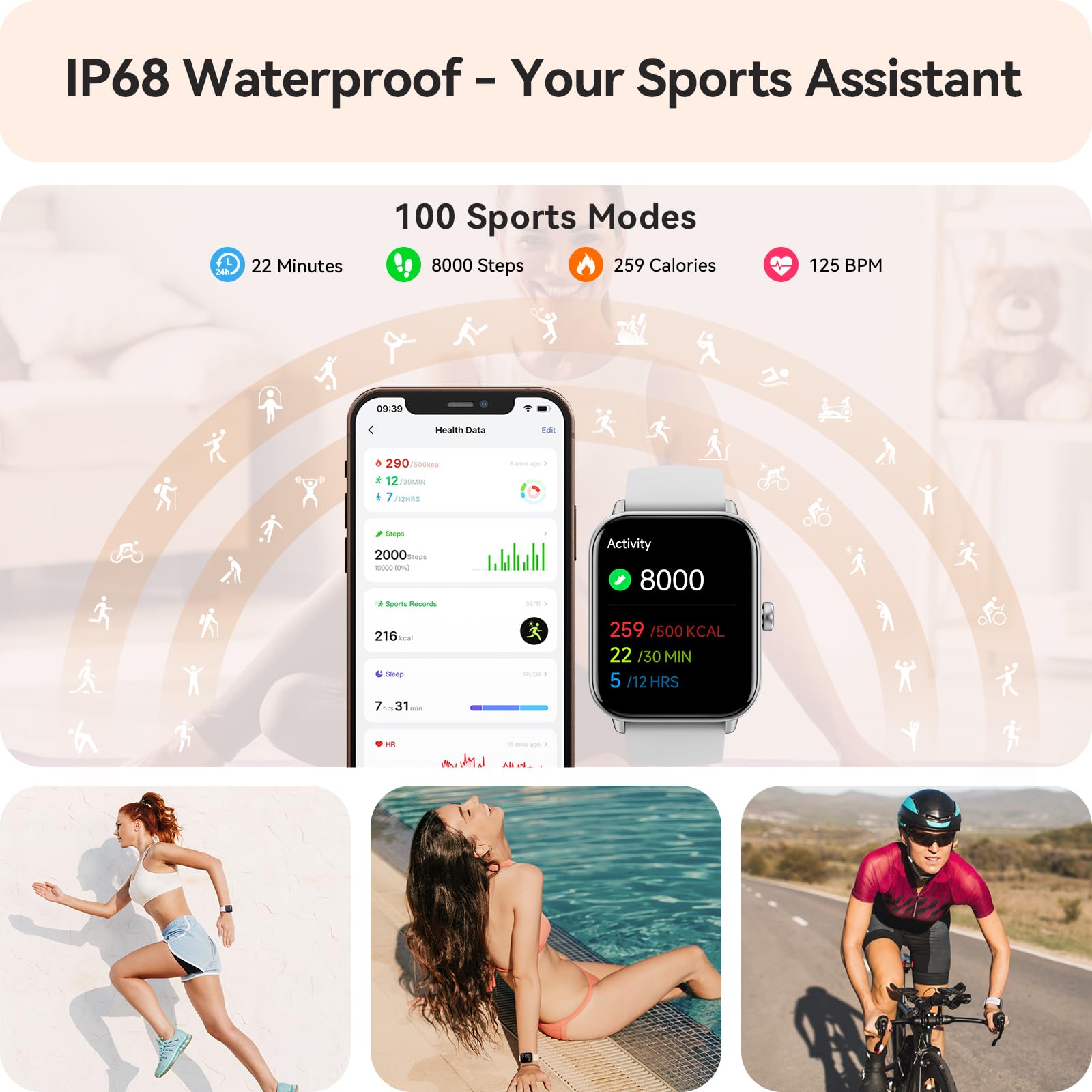 Gydom Smart Watches for Women Men [Alexa Built-in, 1.8
