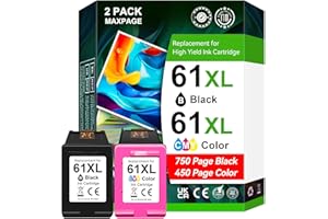61XL Ink Cartridge Compatible for HP 61 Ink Cartridge Black Colour Compatible for Envy 4500 5530 4502 DeskJet 1000 2542 2540 