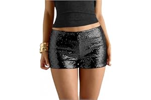 MakeMeChic Women's Cheetah Print Shorts Y2K Sequin Leopard Mini Micro Shorts