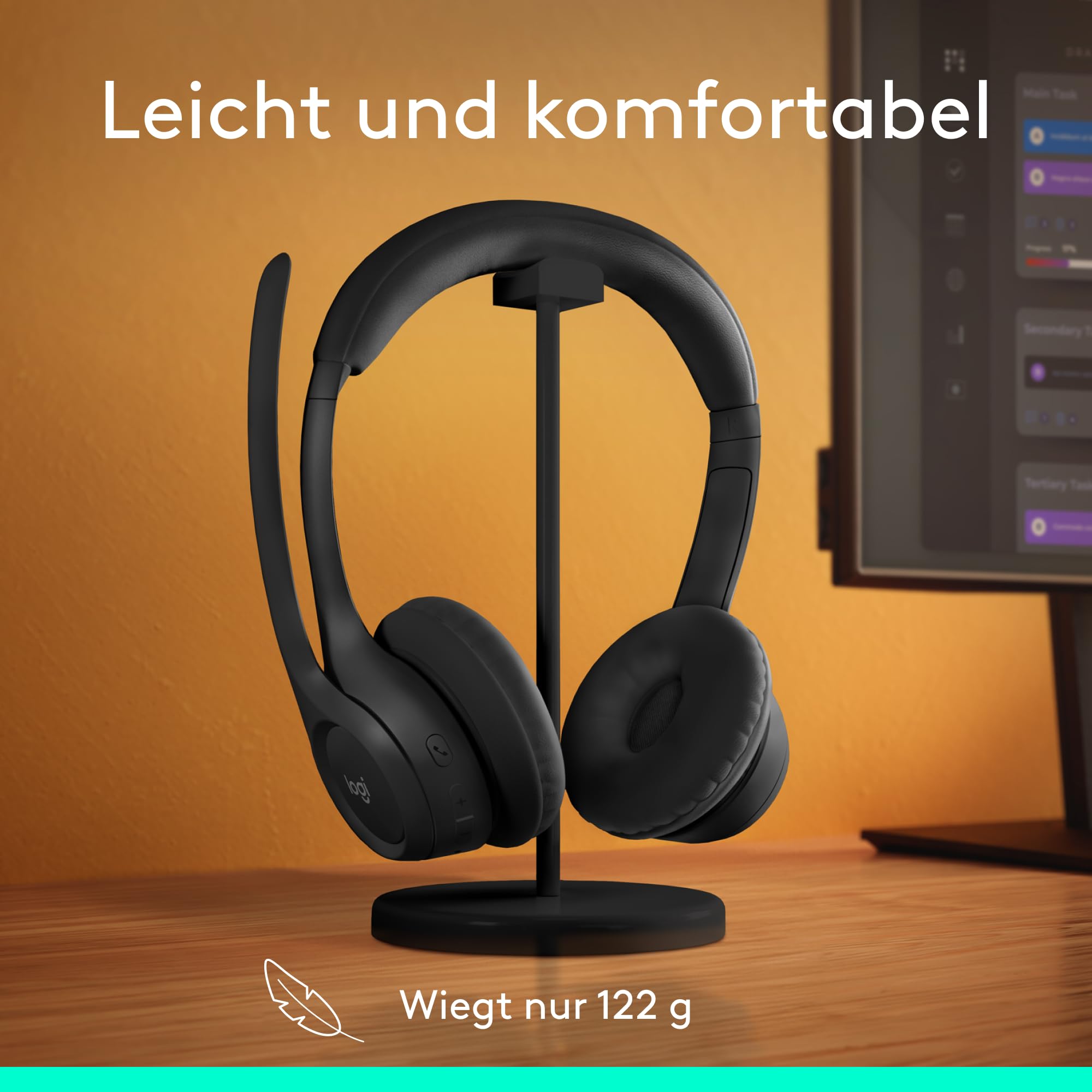 Logitech Zone 300 Wireless Bluetooth Headset mit Mikrofon inkl. Geräuschunterdrückung, kompatibel mit Windows, Mac, Chrome, Linux, iOS, iPadOS, Android - Schwarz 8