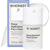 Honest Beauty Deep Hydration Face Cream for Dry Skin, Hydrates and Supports Natural Moisture Barrier, Hypoallergenic, Gentle 