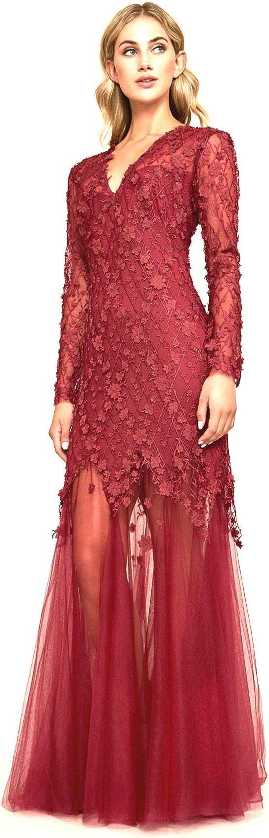 Tadashi Shoji Women's Ruza Embroidered Tulle Gown
