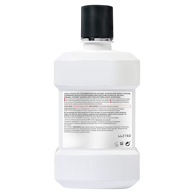 Listerine - Enjuague Bucal Blanqueador Avanzado, 1000 ml: Amazon.es: Belleza