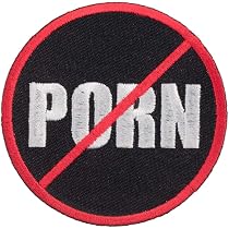 Amazon.com: No Porn Round Patch, Funny Sayings Patches : Clothing ...