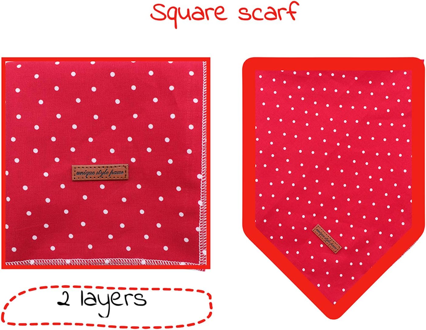 unique style paws Dog Bandana Square Dog Scarf Dog Kerchief, Cotton Bibs Sarf for Small Medium Large Dogs Adjustable Dog Bandanas - Image 4