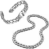 Men’s Link Bracelet Collection – Stainless Steel, Black & Silver Variations, Bracelet & Necklace Sets, 8.3–9" Length, Gift Ready