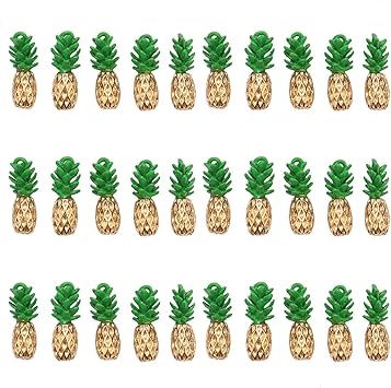 Amazon Co Jp Jeteho 30個 合金 パイナップル チャーム ビーズ エナメル フルーツ チャーム スライム チャーム ブレスレット アクセサリー ジュエリー 製作用品 ホーム キッチン