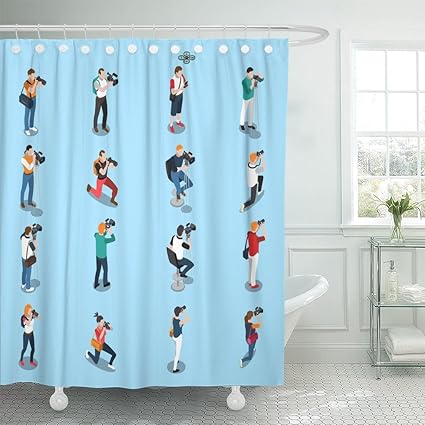 Amazon Com Emvency Shower Curtain Video Isometric With