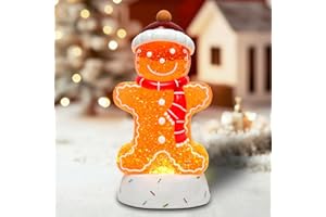 GLEXPFESTI Gingerbread Christmas Snow Globe Lantern with 8 Music Songs & 6H Timer Water Snow Globe Lantern USB & Battery Operated for Christmas Festival Decorations Gifts (Gingerbread)