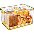 Gifhomfix Bread Box Bread Boxes for Kitchen Counter Airtight, Time Recording Bread Storage Container with Lid, Bread Keeper for Homemade Bread, Toast, Bagel, Donut and Cookies, LARGE Yellow