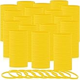 Liliful 400 Pcs Silicone Wristbands Solid Color Silicone Bracelets Blank Rubber Sports Rubber Wristbands Bracelets Stretch Bands for Adults Men Women Teen(Yellow)