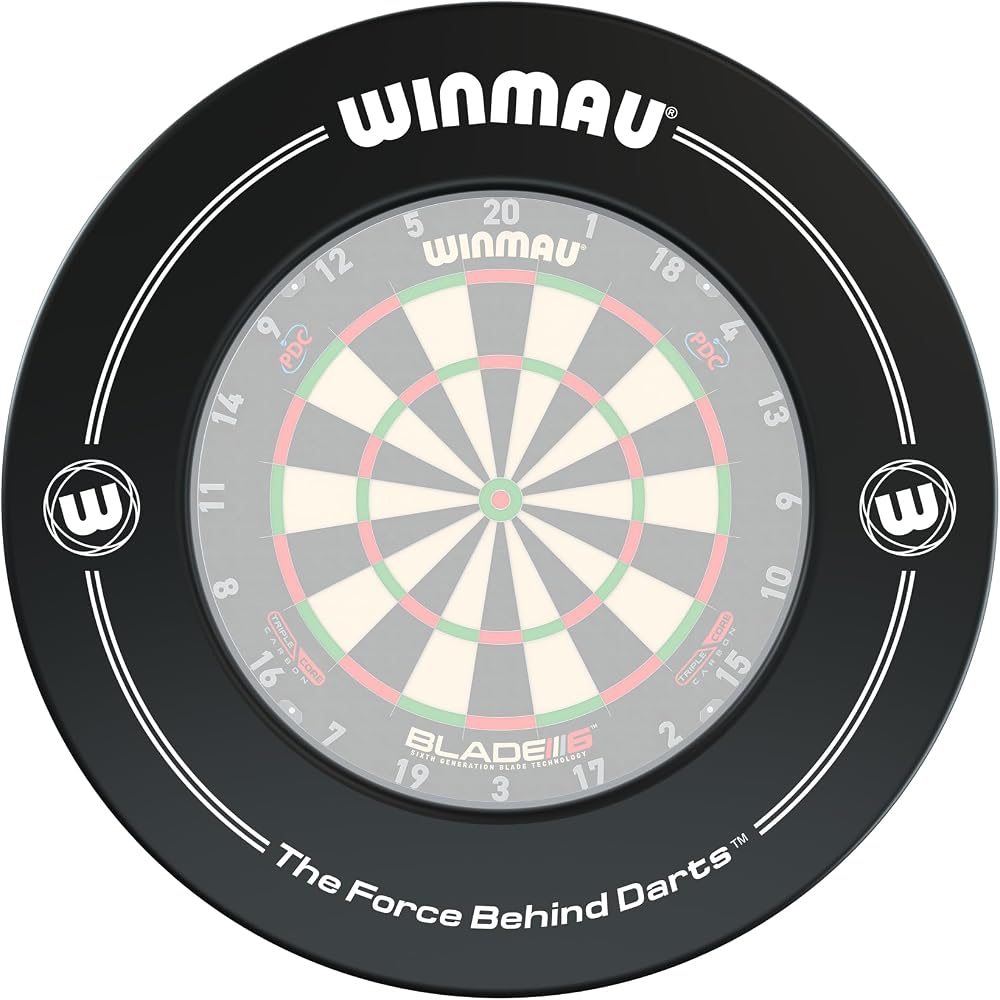 Winmau Printed Black Dartboard Surround for Bristle Boards 43.6cm Inner