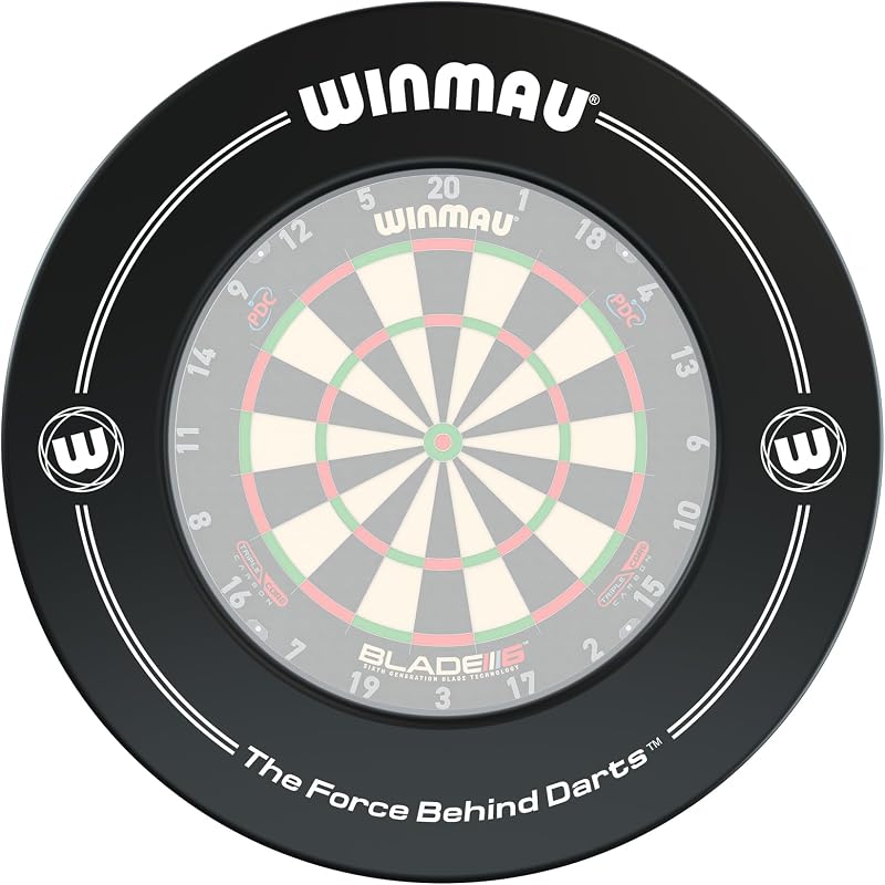 Winmau Printed Black Dartboard Surround for Bristle Boards 43.6cm Inner