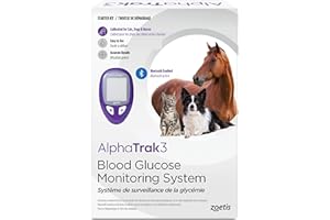 AlphaTrak 3, 8 Piece Pet Blood Glucose Monitoring Kit for Diabetic Cats, Dogs, and Horses All-in-One Solution for in-Clinic O