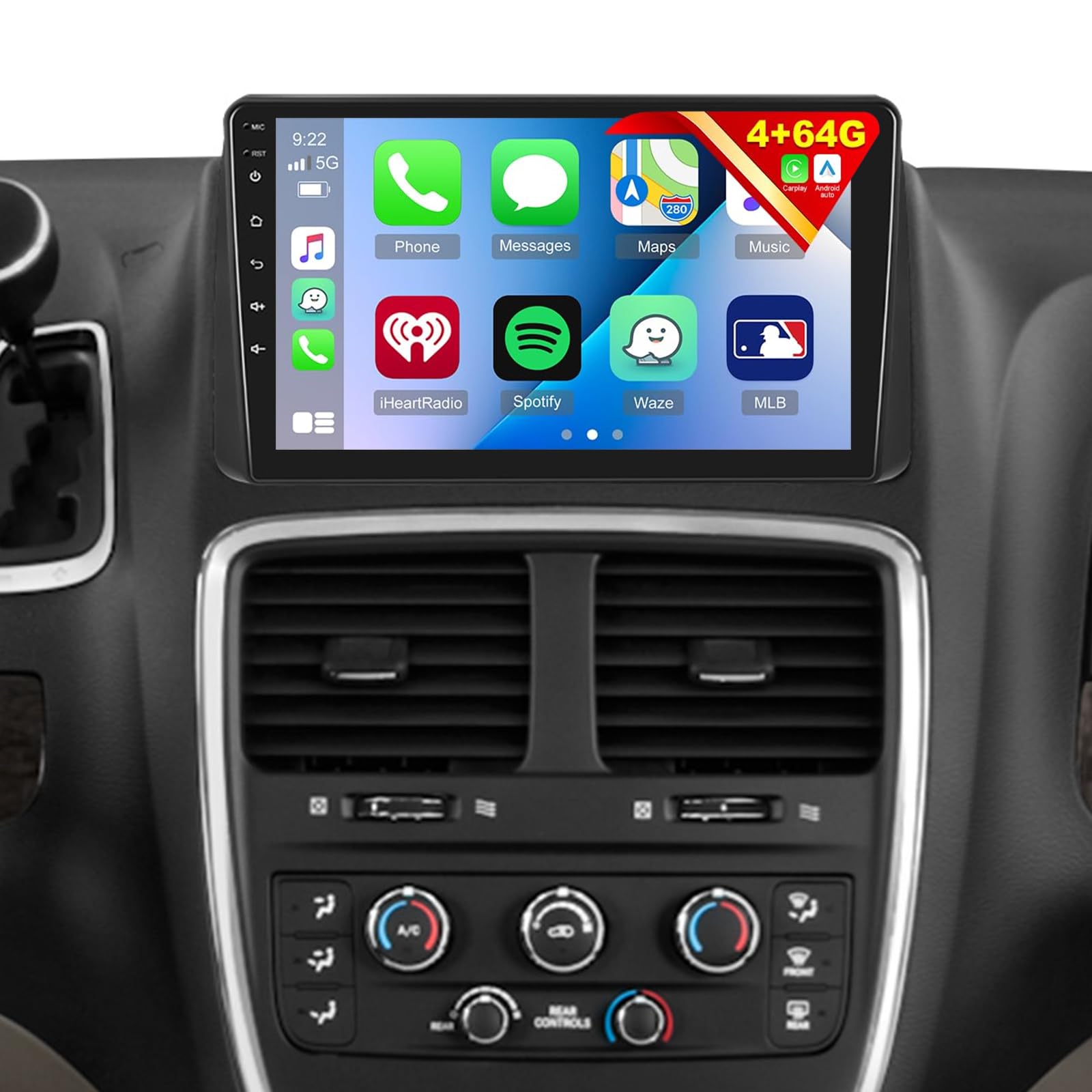 Photo 1 of [4G+64G] Car Radio for Dodge Grand Caravan 2011-2020/for Chrysler Town & Country 2012-2016, 8 Core Android Touch Screen Stereo, DSP 32 EQ Audio/IPS Screen/Carplay/Android Auto/SWC/BT 5.0/WiFi