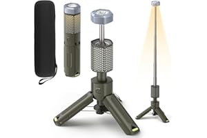 MORIKO Camping Lights Rechargeable Telescopic, Portable Collapsible Magnetic Lantern Camping Essentials, 10,500mAh IP67 Waterproof LED Flashlights, Camping Gear for Hiking Fishing Travel Emergency