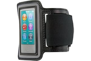 kwmobile Sports Armband Compatible with Apple iPod Nano 7 - Running Armband with Key Compartment - Black