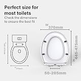 Vivo Technologies Soft Close Toilet Seat, Quick Release Oval Loo Seat, Top view 4