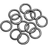 12Pcs Metal Spring O Rings Clip Keychain, Round Carabiner Clips Keyrings Snap Hook Buckle for Bags,Purses