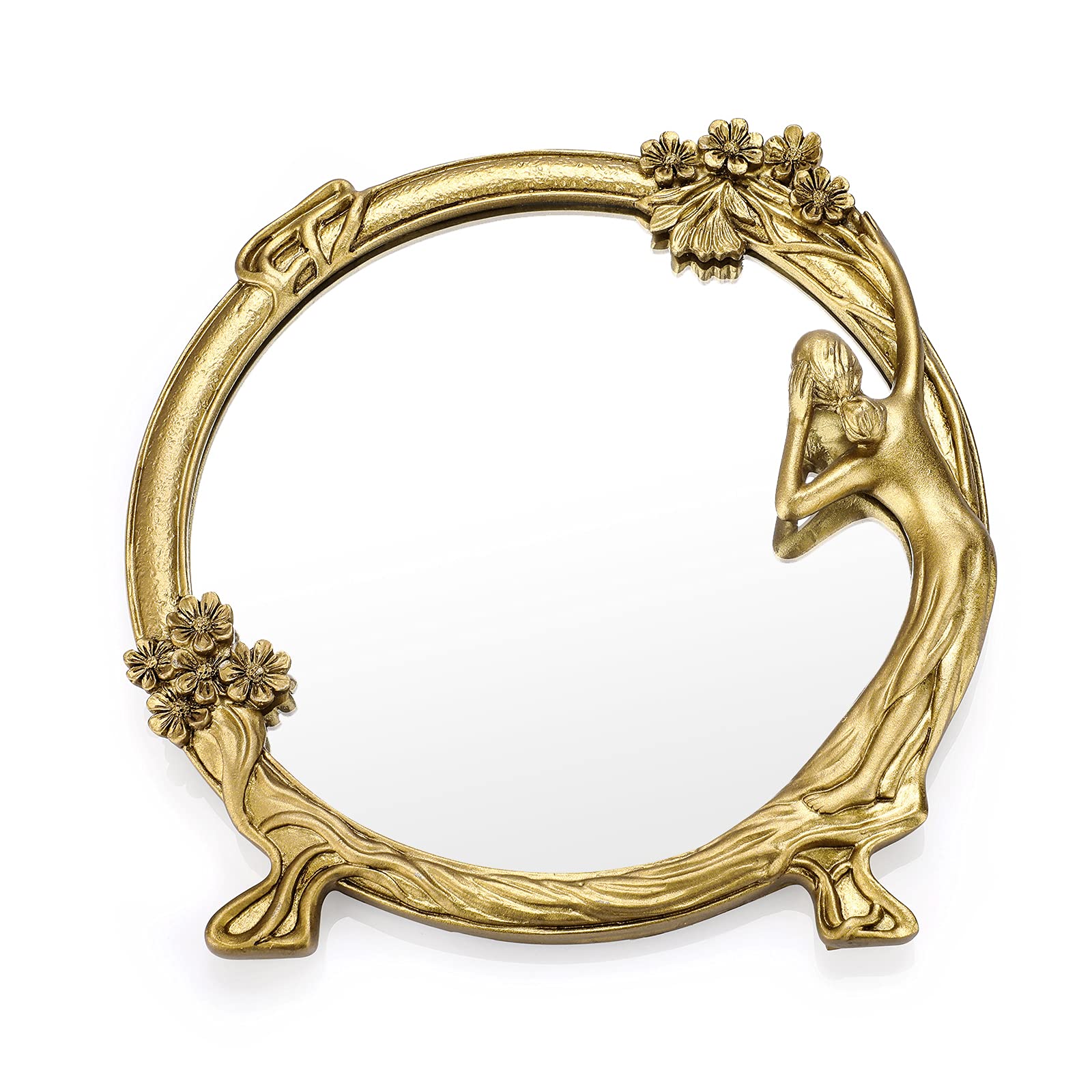 SUMTree Vintage Gold Decorative Wall Mirror Hanging Mirror Beauty Round