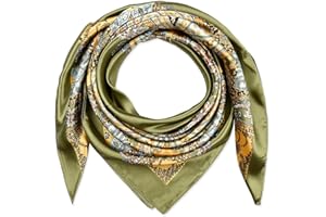 Corciova 35 x 35 Large Square Hair Scarf for Women Silk Like Curly Headband Tie Sleeping at Night Fashion Bandana Headscarf