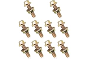 Dogary 10 PCS Auto Exhaust Manifold Bolt Kit, Non-Slip Hex Flange Nut Screws, High Strength Carbon Steel Replacement Parts, Suitable for Most Cars, Trucks and SUVs (Gold)