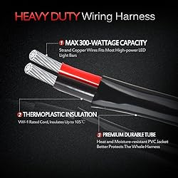 MICTUNING Heavy Duty 14AWG 300W 2-Circuit Led Light