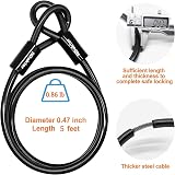 NDakter Keyless 4-Digit Bike Lock with 5FT Steel Cable Heavy Duty D Lock view 5