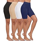 Okimay 4 Pack Slip Shorts for Under Dress Women Seamless Boyshorts Panties Anti Chafing Shorts