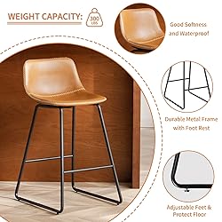 HeuGah Counter Height Bar Stools Set of 2, Counter