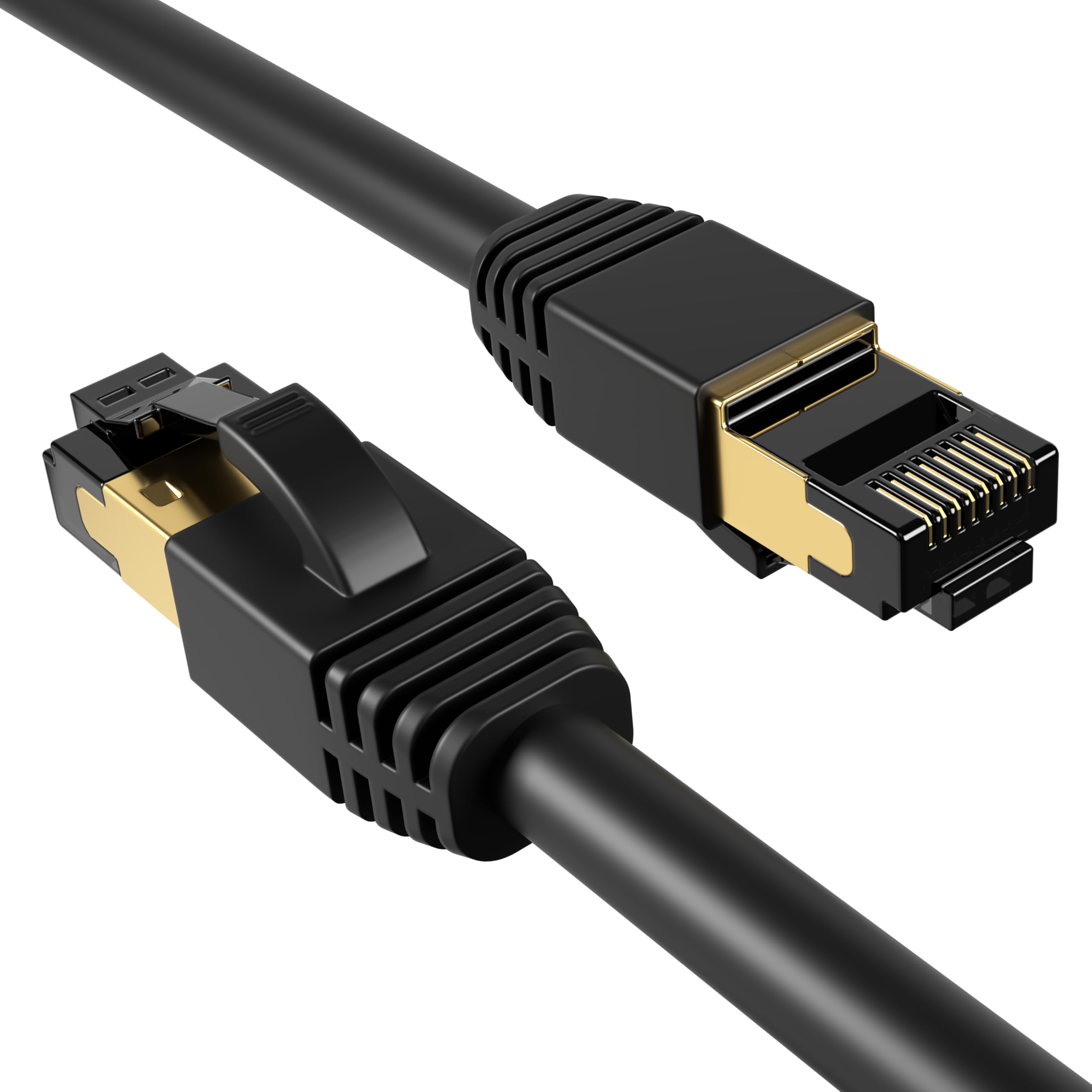 Cables Direct Online 1M Black Cat8 SFTP Ethernet Patch Cable 40Gbps 2000Mhz Copper Internet Wire Compatible With Router, Modem, Smart TV, Laptop, Consoles