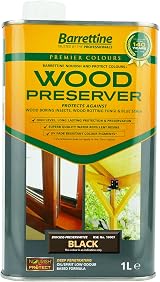 Barrettine Wood Preserver Black 1L UV Resistant, Oil Based, Deep Penetrating
