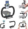 DSLR /Mirrorless / Action Camera Camcorder Phone Stabilizer 3-Shoe 2-handed Vlog Video Holder Rig Low Position Shooting Steadycam Mount Detachable Grip Fit for GoPro Sony Canon Nikon DV iPhone Samsung