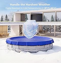 POOLHACKER Winter Pool Cover 15FT/18FT/21FT/24FT